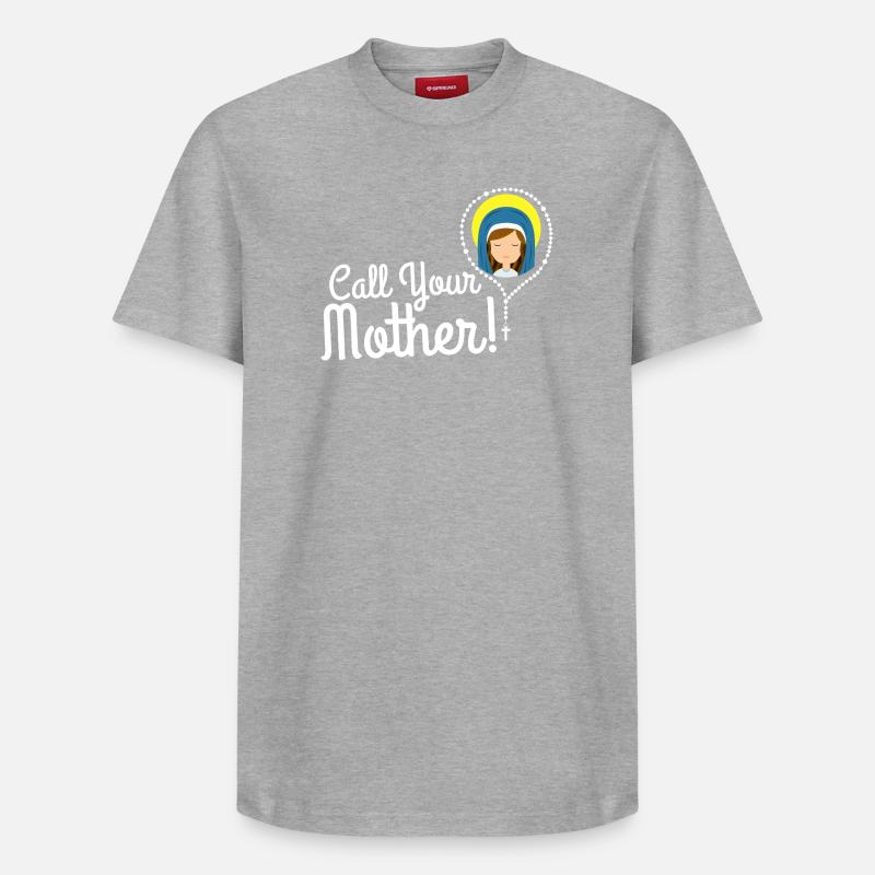 Nenne deine Mutter Illustration Tee - Relaxed Unisex Supima Cotton T-Shirt – von SPREAD - Grau meliert