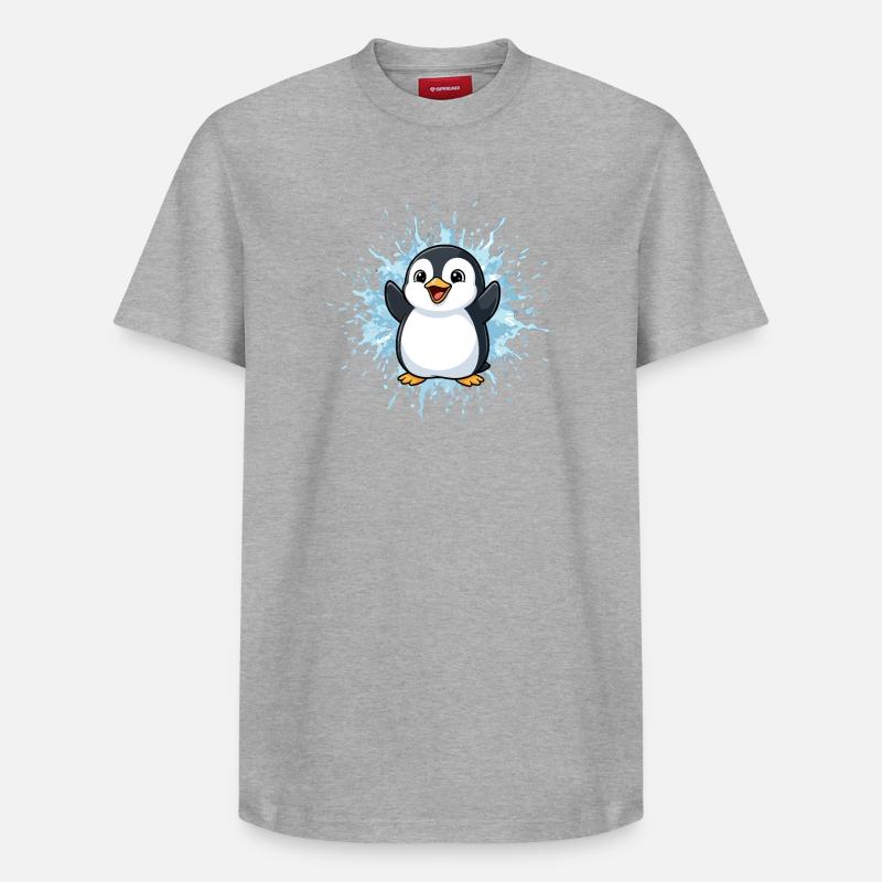 Pingu Splash Blue - Relaxed Unisex Supima Cotton T-Shirt – by SPREAD - heather grey