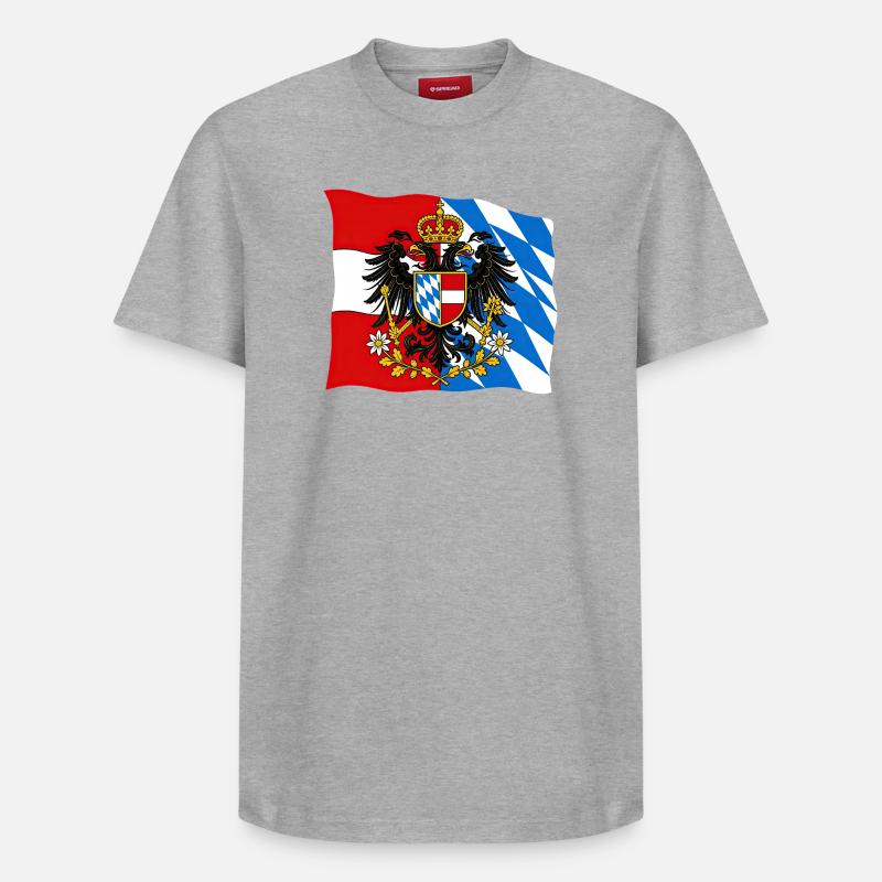 Drapeau d’amitié Bavière Autriche - T-shirt unisexe décontracté en coton Supima – de SPREAD - gris chiné
