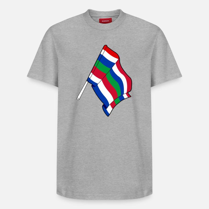 Drapeau Schiermonnikoog – Fierté de l’île - T-shirt unisexe décontracté en coton Supima – de SPREAD - gris chiné