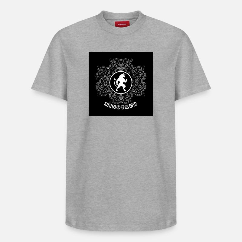 Minotaurus White - Relaxed Unisex Supima Cotton T-Shirt – von SPREAD - Grau meliert