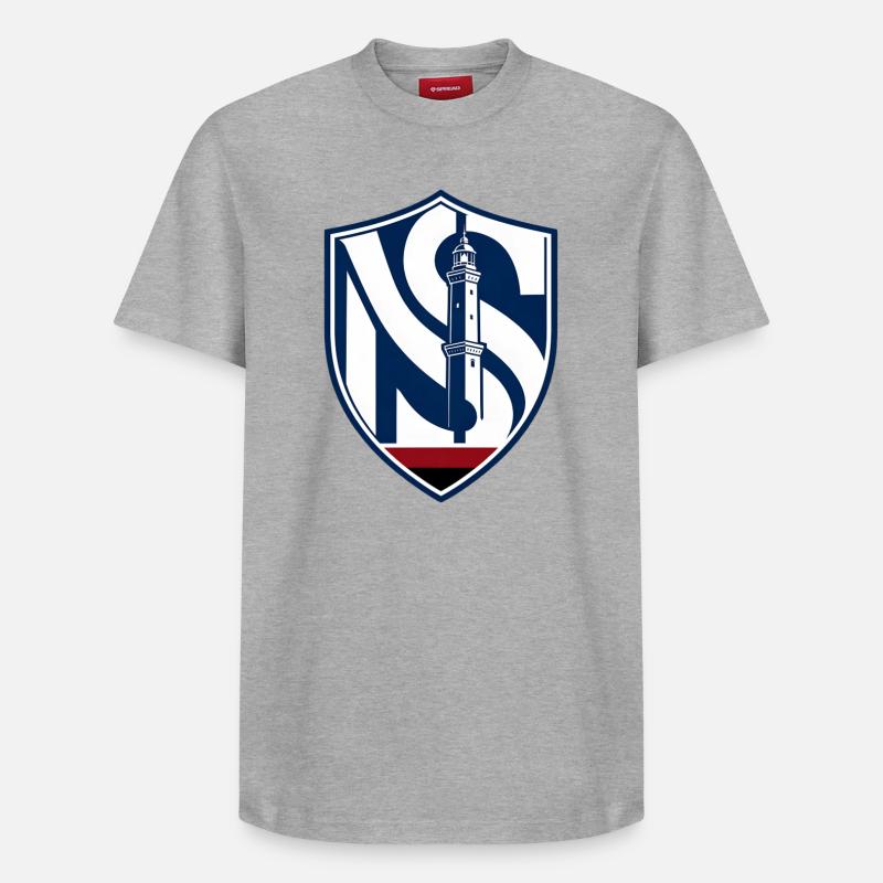 Phare dans la nuit - T-shirt unisexe décontracté en coton Supima – de SPREAD - gris chiné