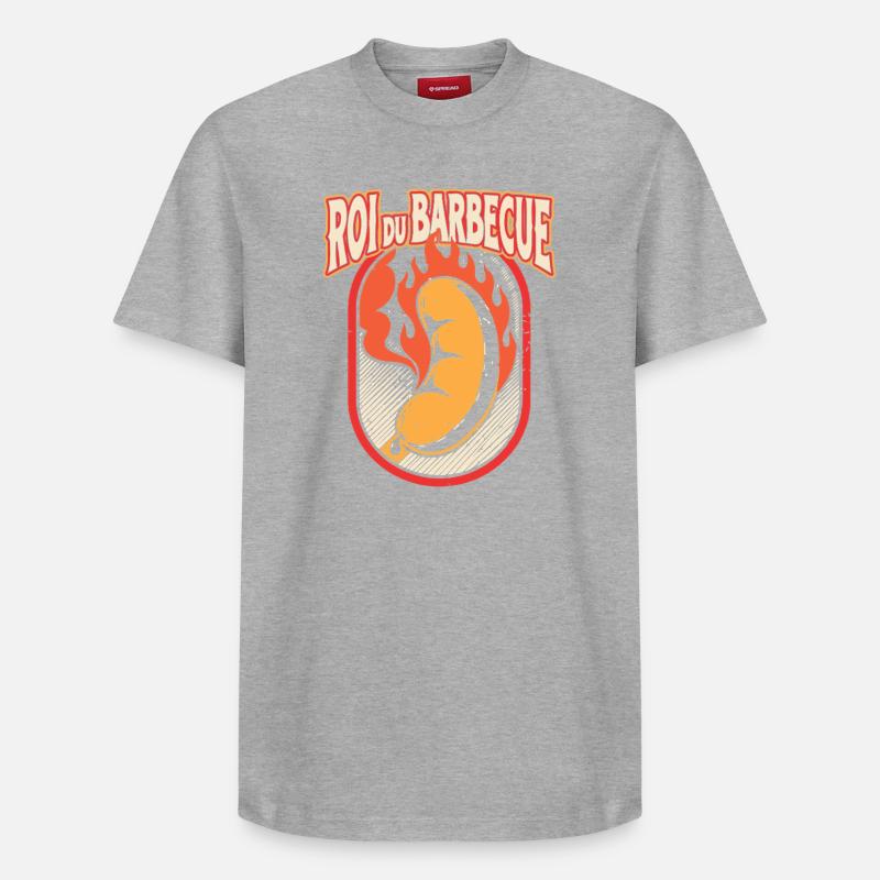 Roi du Barbecue Feu - T-shirt unisexe décontracté en coton Supima – de SPREAD - gris chiné