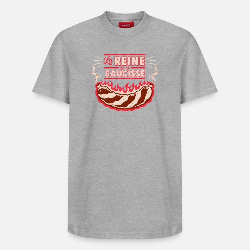 Reine de la Saucisse - T-shirt unisexe décontracté en coton Supima – de SPREAD - gris chiné