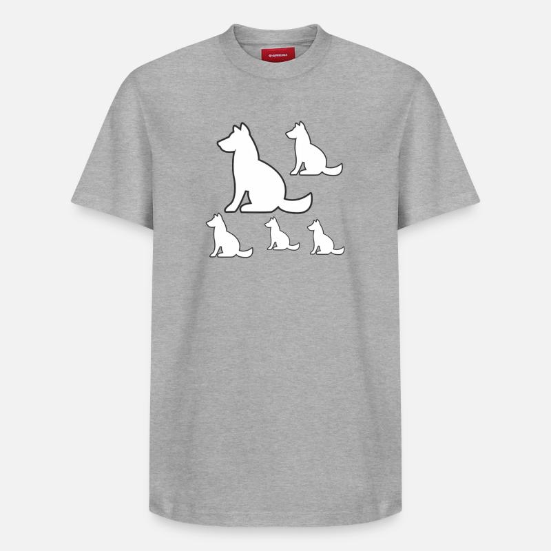 canine - T-shirt unisexe décontracté en coton Supima – de SPREAD - gris chiné