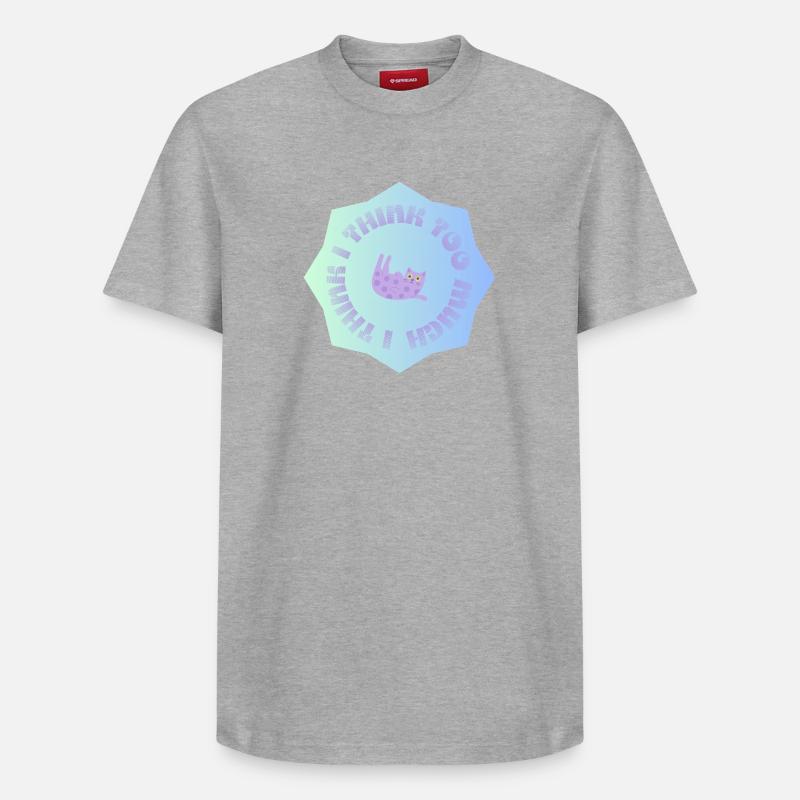 Je pense trop #1 - T-shirt unisexe décontracté en coton Supima – de SPREAD - gris chiné