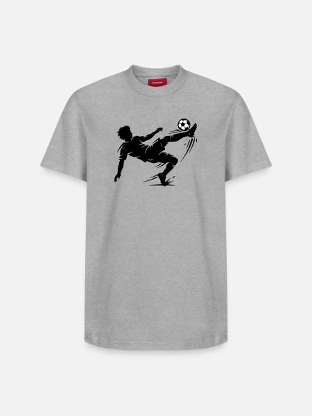 Overhead kick football silhouette - Relaxed Unisex Supima Cotton T-Shirt – by SPREAD - heather grey