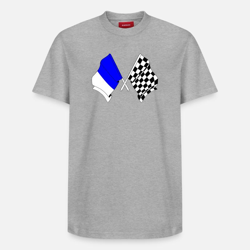 Drapeaux de course de Spa - T-shirt unisexe décontracté en coton Supima – de SPREAD - gris chiné