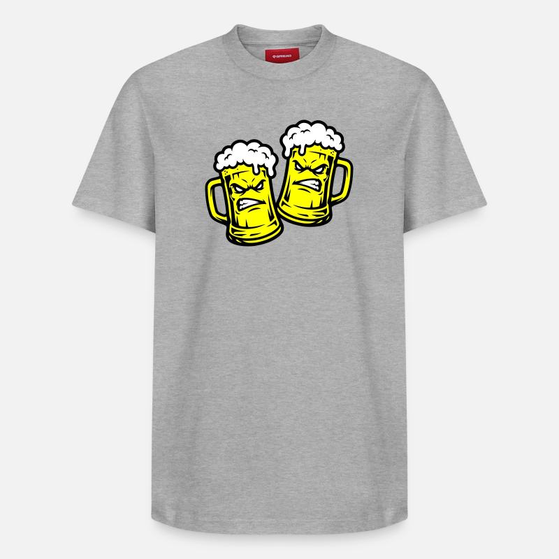 Verre de bière comique - T-shirt unisexe décontracté en coton Supima – de SPREAD - gris chiné