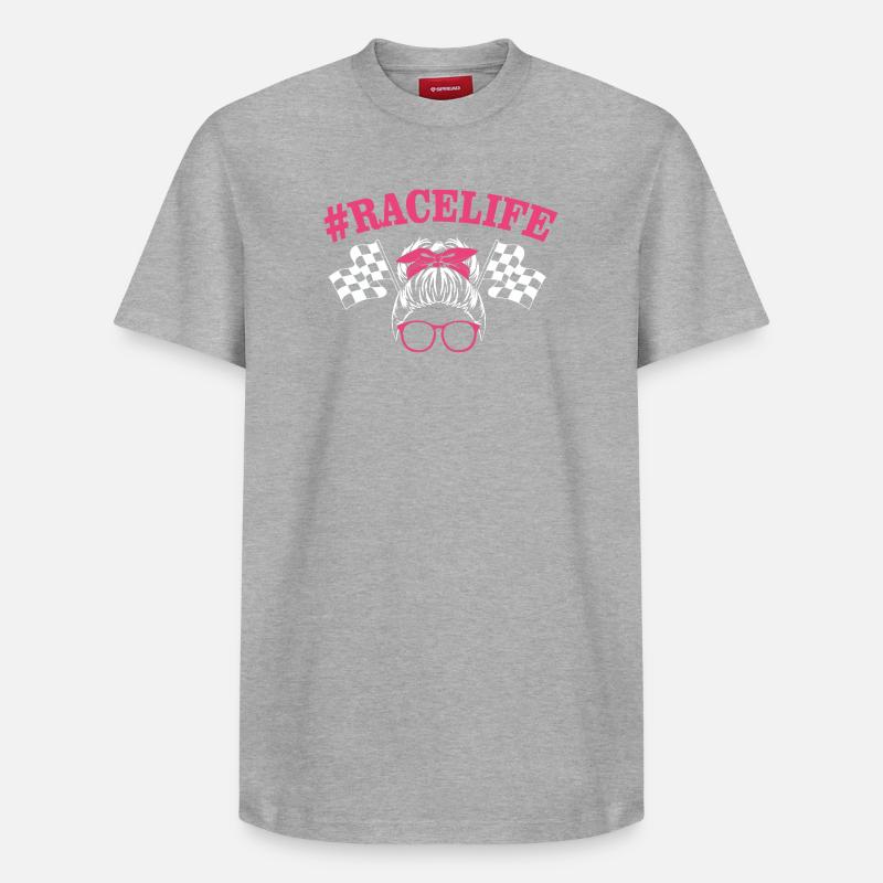 Course de dragsters - T-shirt unisexe décontracté en coton Supima – de SPREAD - gris chiné