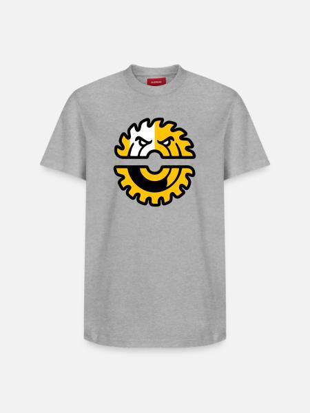 Circular Saw Mascot Logo - Relaxed Unisex Supima Cotton T-Shirt – by SPREAD - heather grey