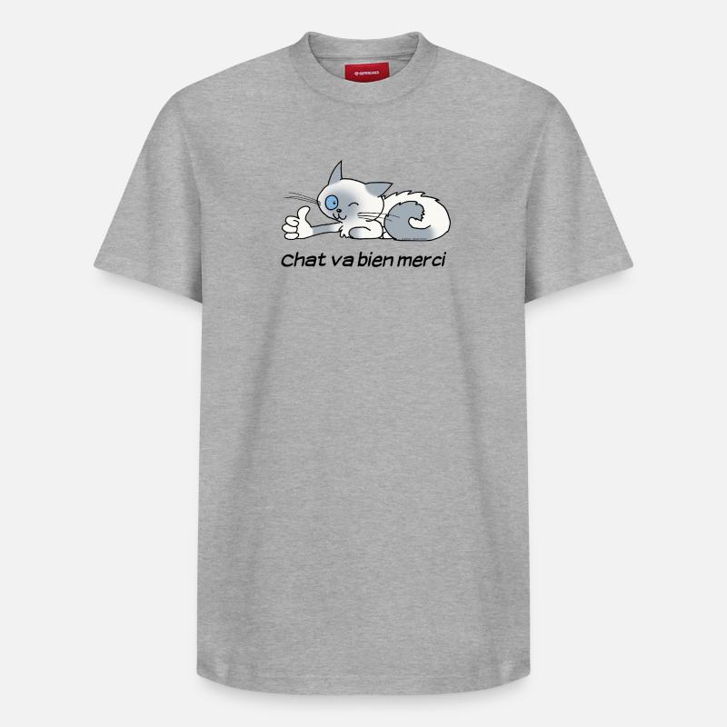 Chat va bien - T-shirt unisexe décontracté en coton Supima – de SPREAD - gris chiné