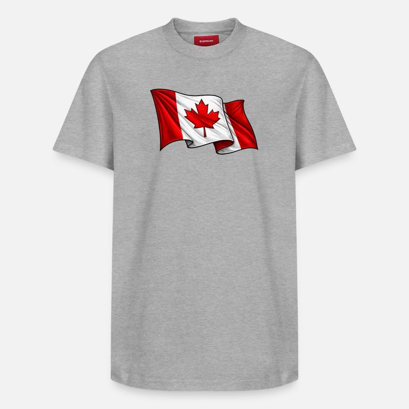 Canada Drapeau canadien - T-shirt unisexe décontracté en coton Supima – de SPREAD - gris chiné