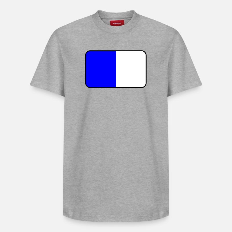 Spa-Flaggenemblem - Relaxed Unisex Supima Cotton T-Shirt – von SPREAD - Grau meliert