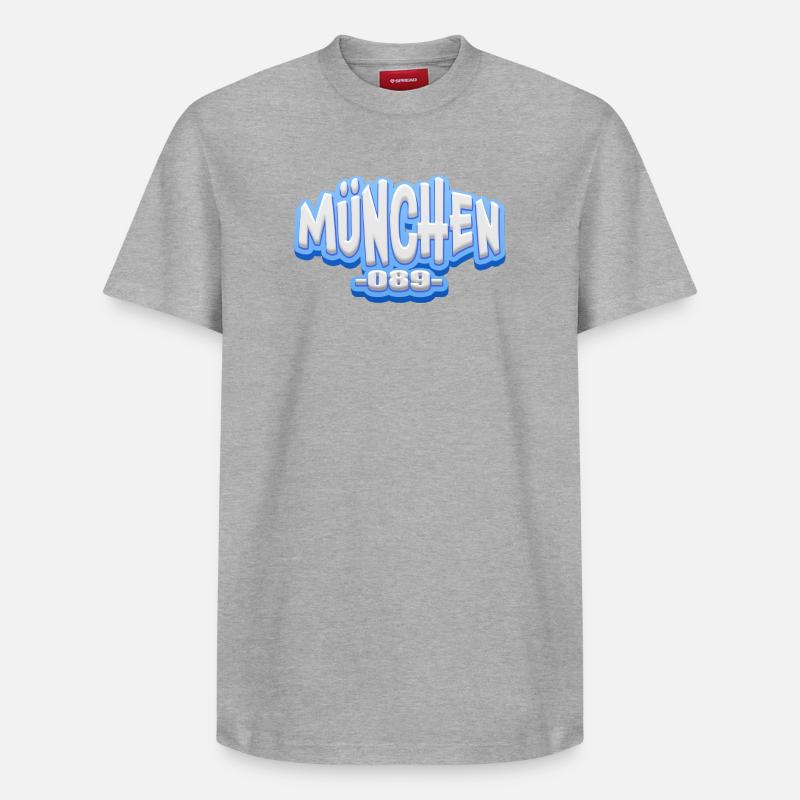 Munich 089 - T-shirt unisexe décontracté en coton Supima – de SPREAD - gris chiné