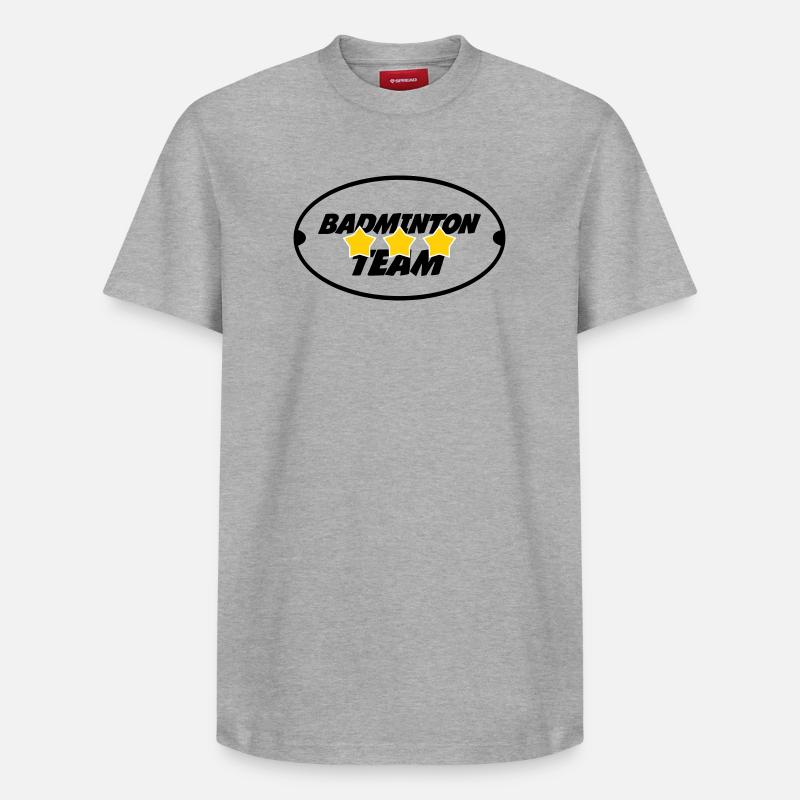 Badmintonmannschaft - Relaxed Unisex Supima Cotton T-Shirt – von SPREAD - Grau meliert