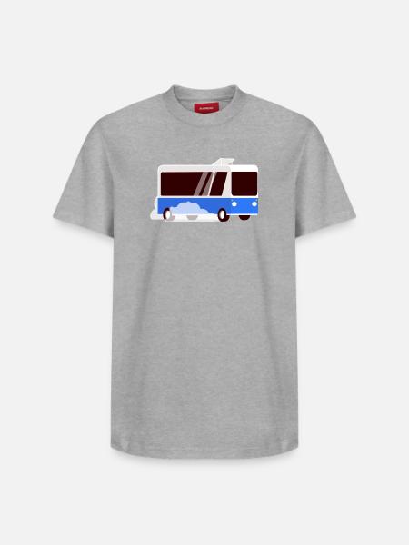 Blue Bus Cartoon - Relaxed Unisex Supima Cotton T-Shirt – by SPREAD - heather grey
