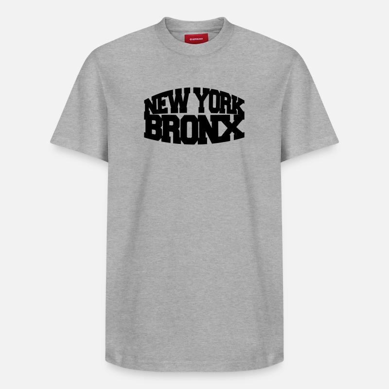 new york bronx - Relaxed Unisex Supima Cotton T-Shirt – von SPREAD - Grau meliert