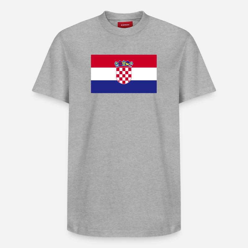Drapeau croate - T-shirt unisexe décontracté en coton Supima – de SPREAD - gris chiné