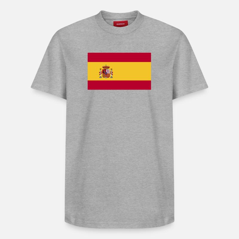 Drapeau national de l’Espagne - T-shirt unisexe décontracté en coton Supima – de SPREAD - gris chiné