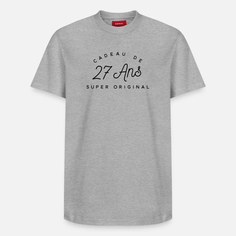 Cadeau 27 ans - T-shirt unisexe décontracté en coton Supima – de SPREAD - gris chiné