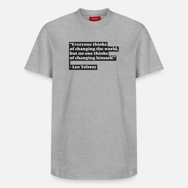 09 Tolstoï - T-shirt unisexe décontracté en coton Supima – de SPREAD - gris chiné
