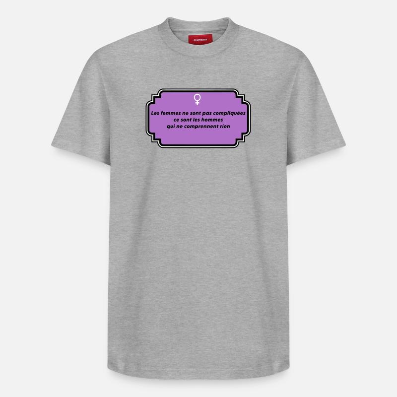 Message féminisme et liberté féminine - T-shirt unisexe décontracté en coton Supima – de SPREAD - gris chiné