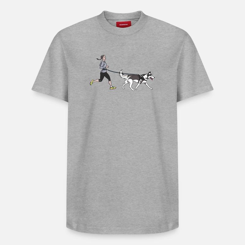 Canicross - T-shirt unisexe décontracté en coton Supima – de SPREAD - gris chiné