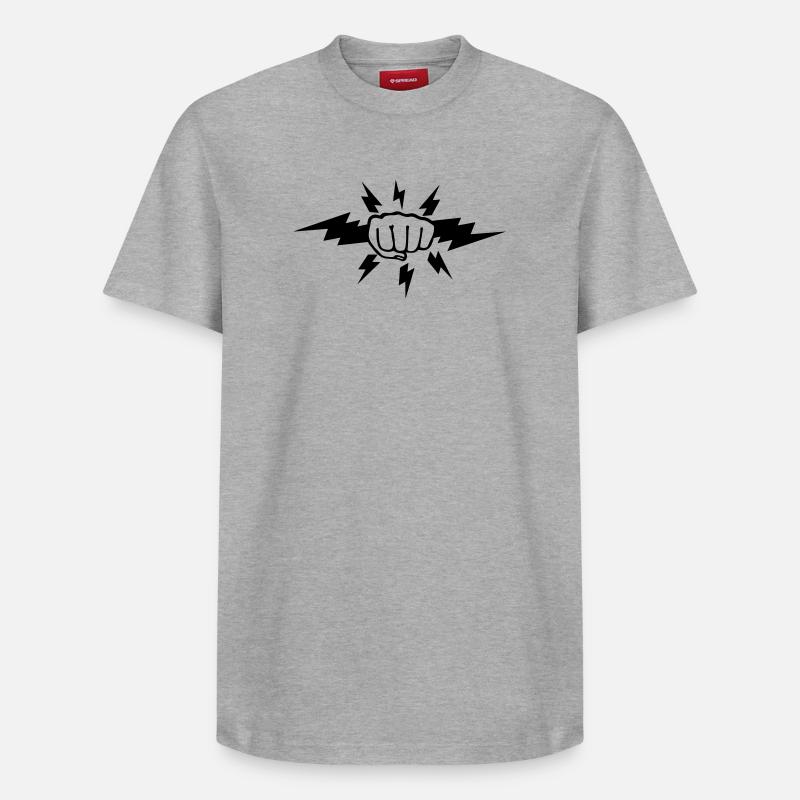 Blitzfaust - Relaxed Unisex Supima Cotton T-Shirt – von SPREAD - Grau meliert