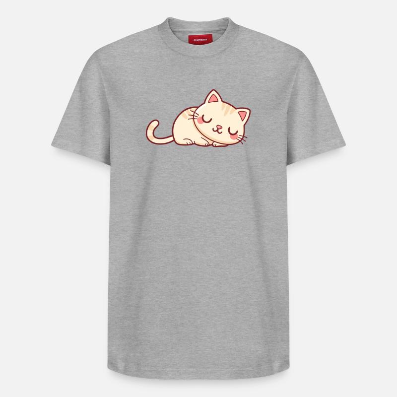 Weichschläfer-Kätzchen - Relaxed Unisex Supima Cotton T-Shirt – von SPREAD - Grau meliert