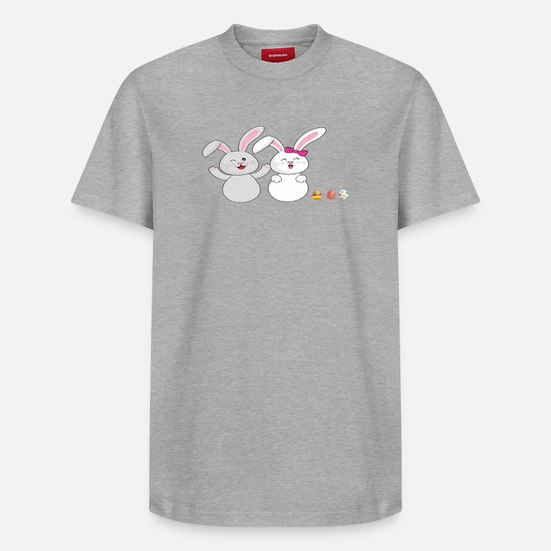Petit lapin câlin - T-shirt unisexe décontracté en coton Supima – de SPREAD - gris chiné