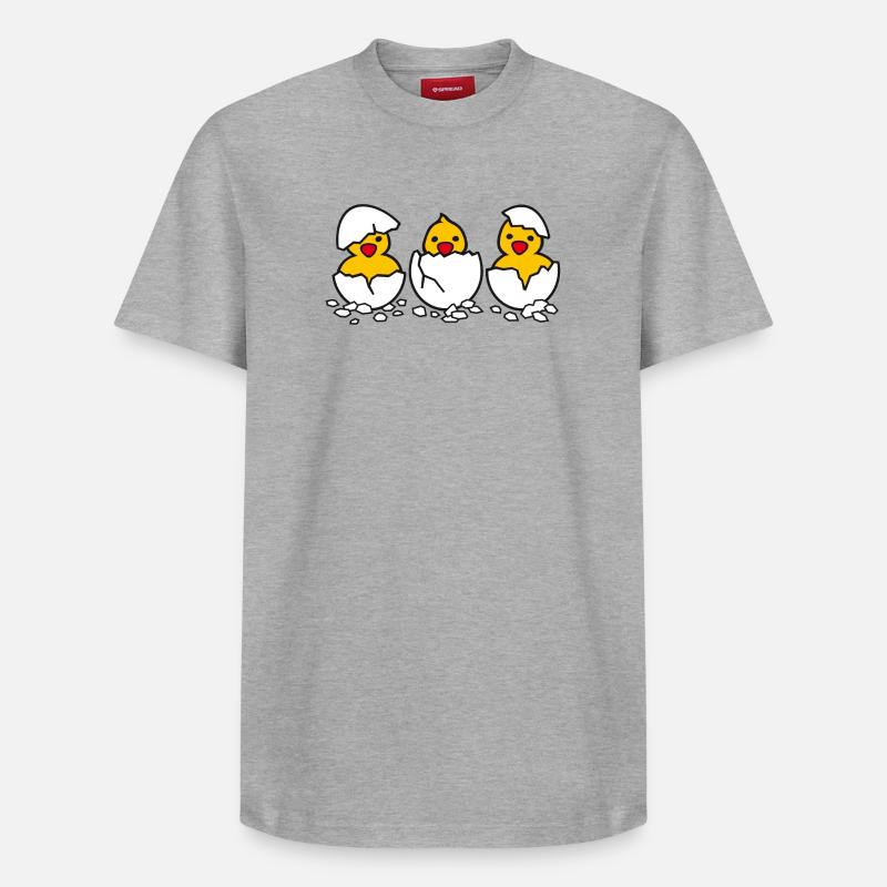 Drei aus dem Ei (d) - T-shirt unisexe décontracté en coton Supima – de SPREAD - gris chiné
