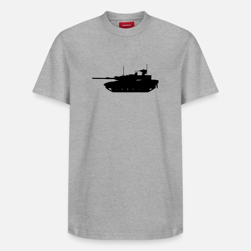 Char militaire - T-shirt unisexe décontracté en coton Supima – de SPREAD - gris chiné