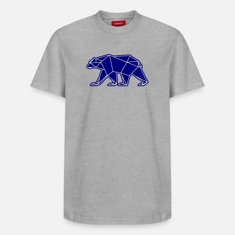 Eisbär Polar Bär Polygon Symbol - Relaxed Unisex Supima Cotton T-Shirt – von SPREAD - Grau meliert
