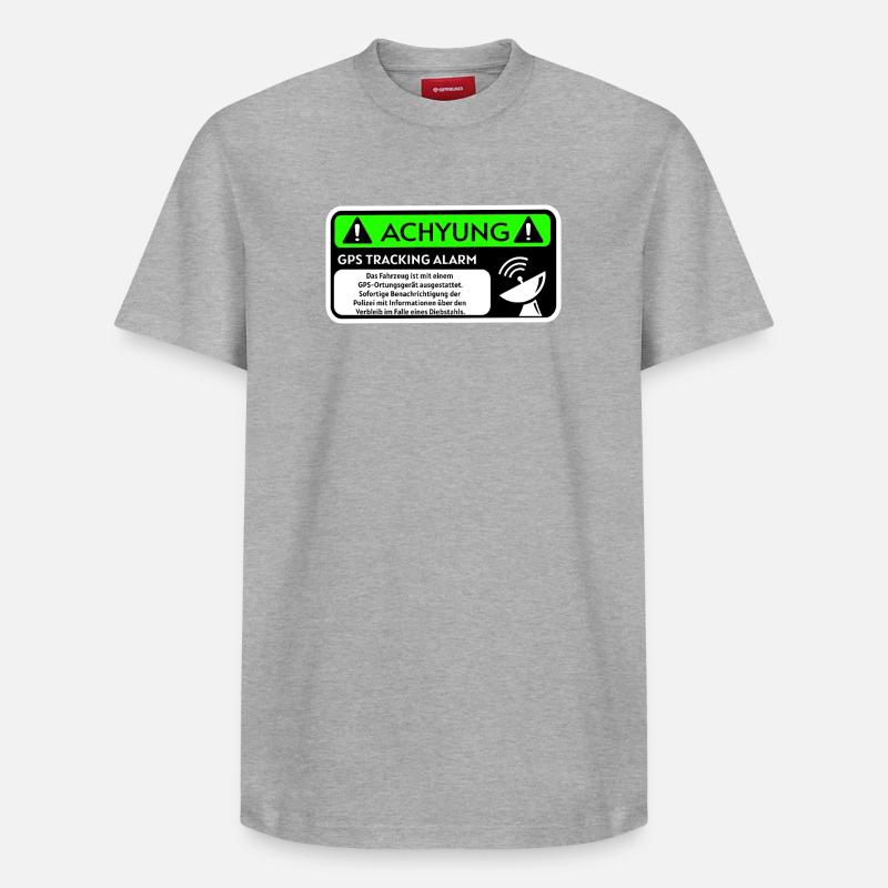 Warning - T-shirt unisexe décontracté en coton Supima – de SPREAD - gris chiné