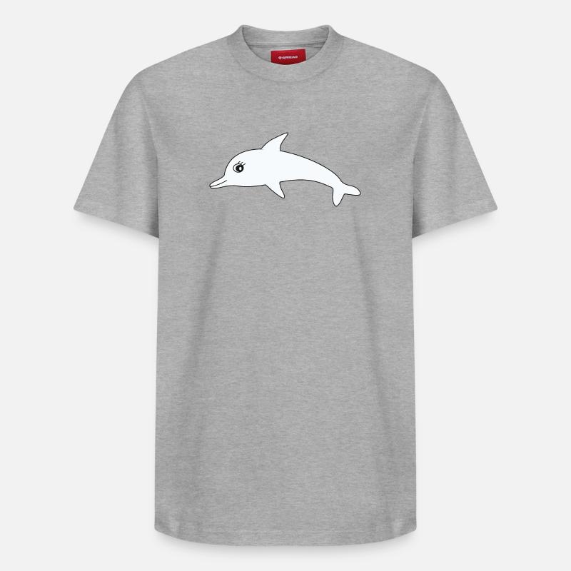 Dauphins dauphins - T-shirt unisexe décontracté en coton Supima – de SPREAD - gris chiné