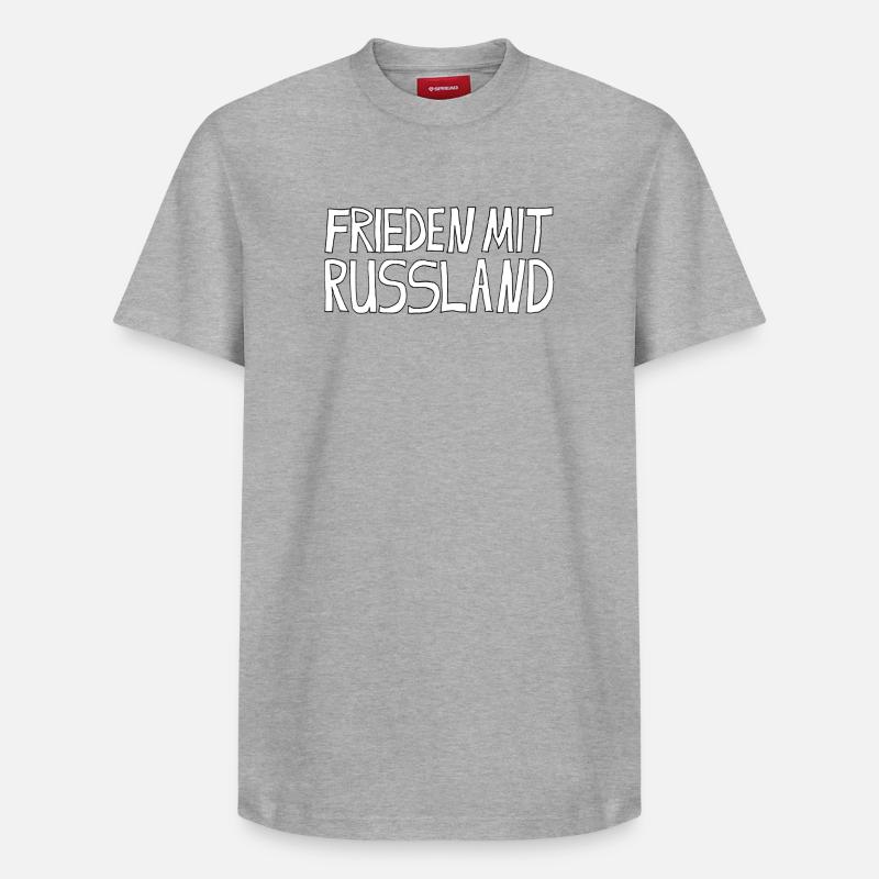 PAIX AVEC LA RUSSIE - T-shirt unisexe décontracté en coton Supima – de SPREAD - gris chiné