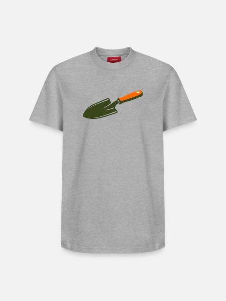 Schaufel Kelle Schatzsuche Garten - Relaxed Unisex Supima Cotton T-Shirt – von SPREAD - Grau meliert