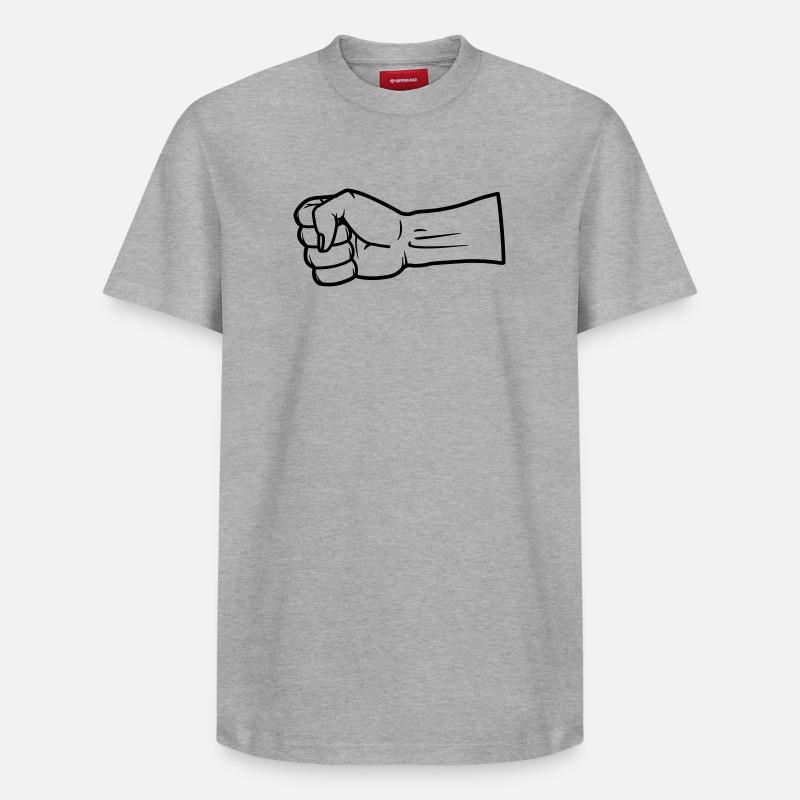 Vecteur main du poing - T-shirt unisexe décontracté en coton Supima – de SPREAD - gris chiné