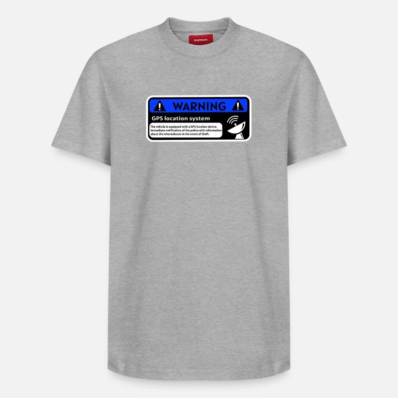 Alerte GPS Sticker - T-shirt unisexe décontracté en coton Supima – de SPREAD - gris chiné