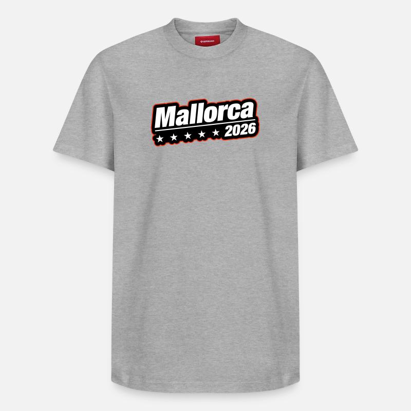 Majorque 2026 - T-shirt unisexe décontracté en coton Supima – de SPREAD - gris chiné