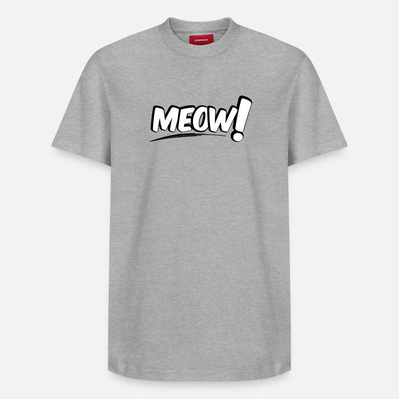 MEOW Miau Chat - T-shirt unisexe décontracté en coton Supima – de SPREAD - gris chiné