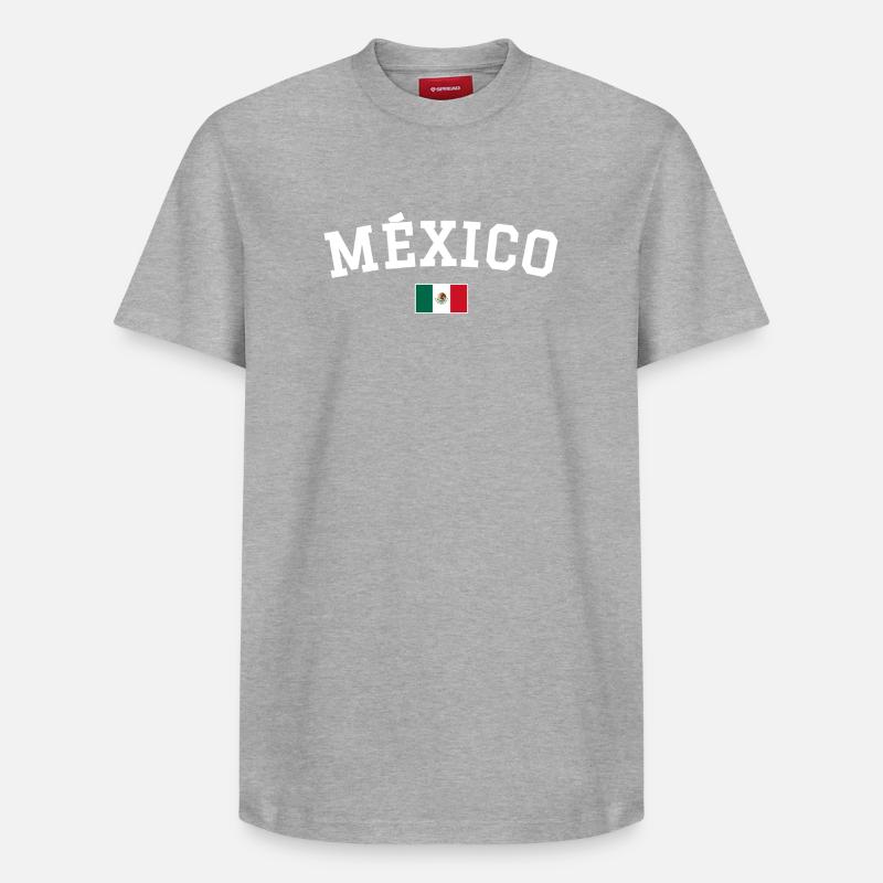 Drapeau du Mexique Blanc - T-shirt unisexe décontracté en coton Supima – de SPREAD - gris chiné