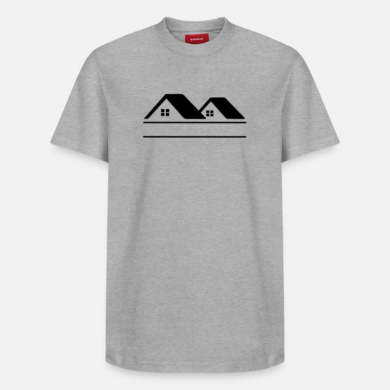 Bannière de texte Maisons - T-shirt unisexe décontracté en coton Supima – de SPREAD - gris chiné