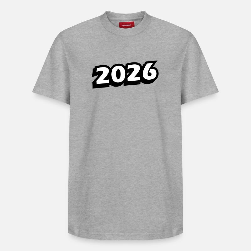 Année 2026 - T-shirt unisexe décontracté en coton Supima – de SPREAD - gris chiné