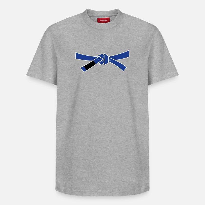 Ceinture bleue - Ceinture bleue - T-shirt unisexe décontracté en coton Supima – de SPREAD - gris chiné