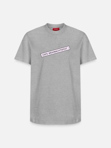 Noël à 100 % - T-shirt unisexe décontracté en coton Supima – de SPREAD - gris chiné