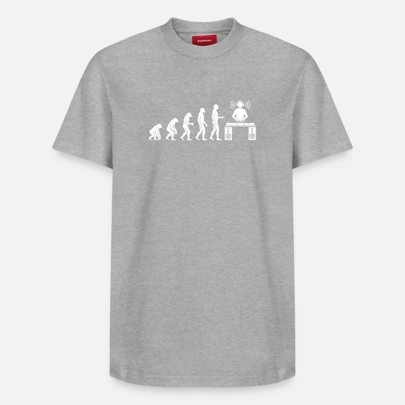 Evolution der Beats: DJ-Frontier - Relaxed Unisex Supima Cotton T-Shirt – von SPREAD - Grau meliert
