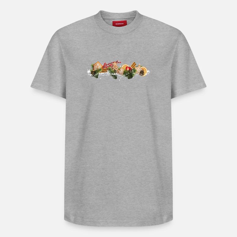 Biscuits de Noël - T-shirt unisexe décontracté en coton Supima – de SPREAD - gris chiné
