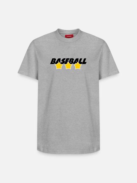 Baseball – Sport - Relaxed Unisex Supima Cotton T-Shirt – von SPREAD - Grau meliert
